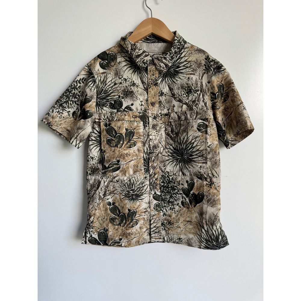 GameGuard Kids Desert Brush Camo Short Sleeve Button Down Shirt Cactus Western